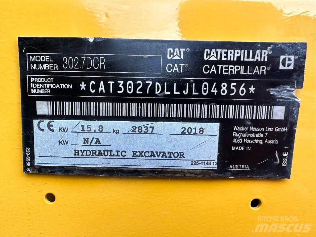 CAT 302.7 D CR Minigravemaskiner