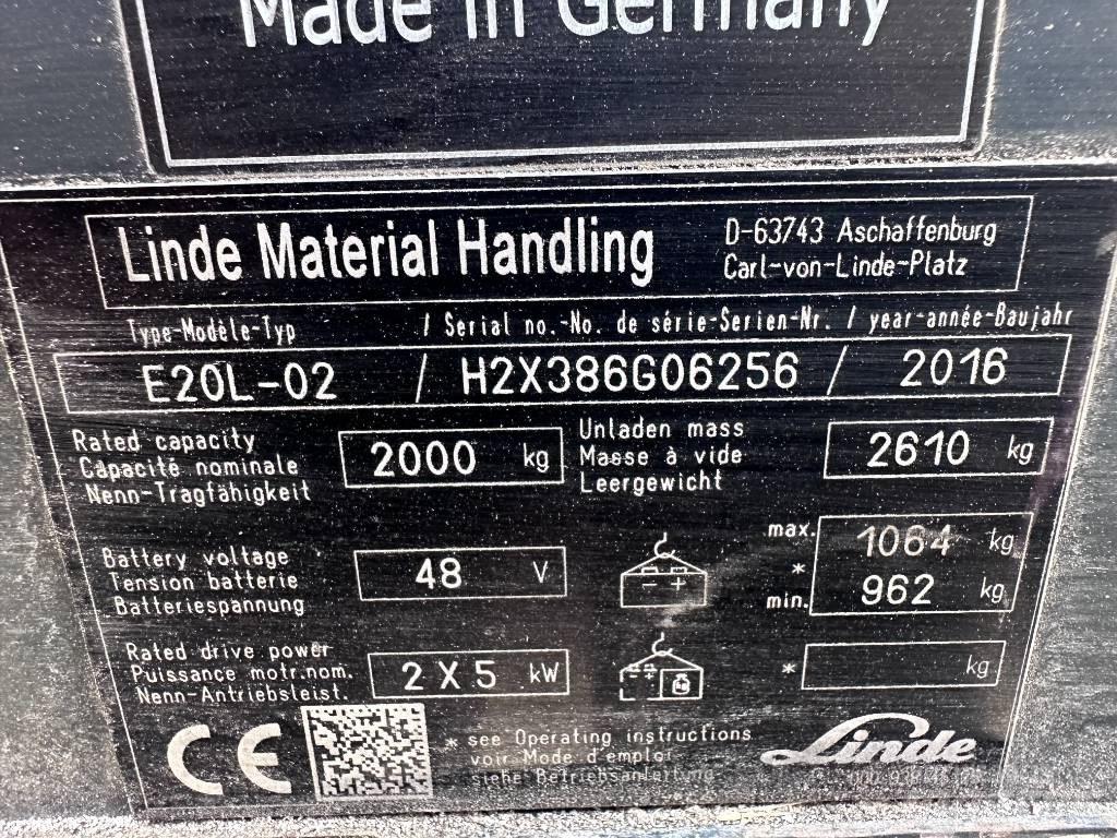 Linde E20L-02 El gaffeltrucks