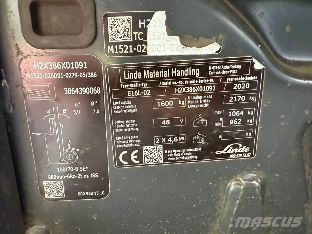 Linde E16L-02 Gaffeltrucks - andre