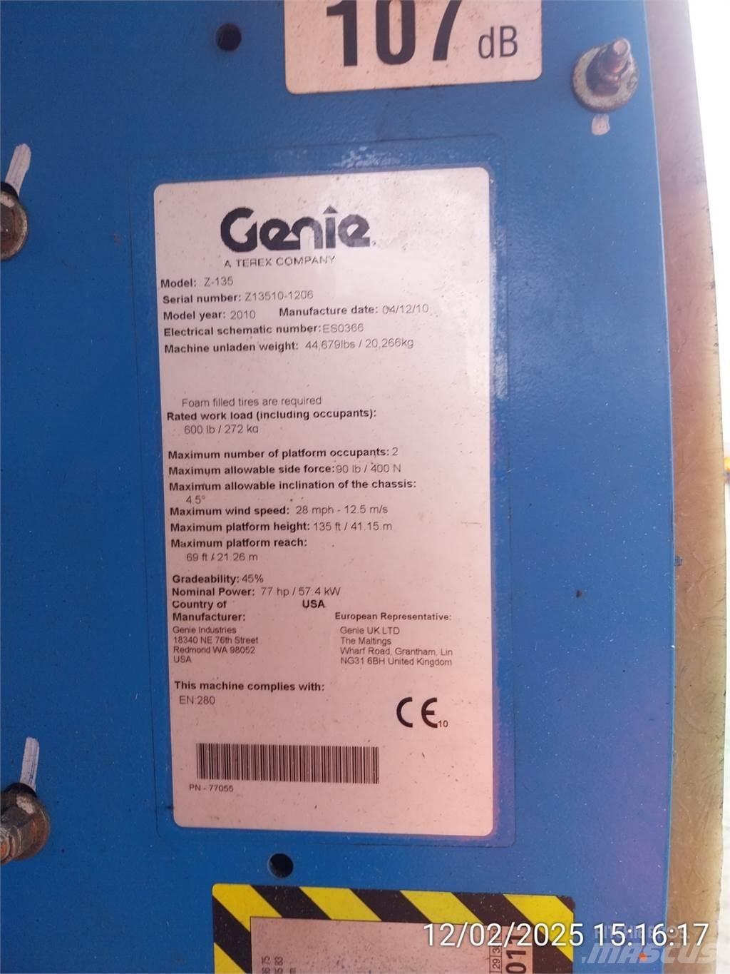 Genie Z135/70 Bomlifte med knækarm
