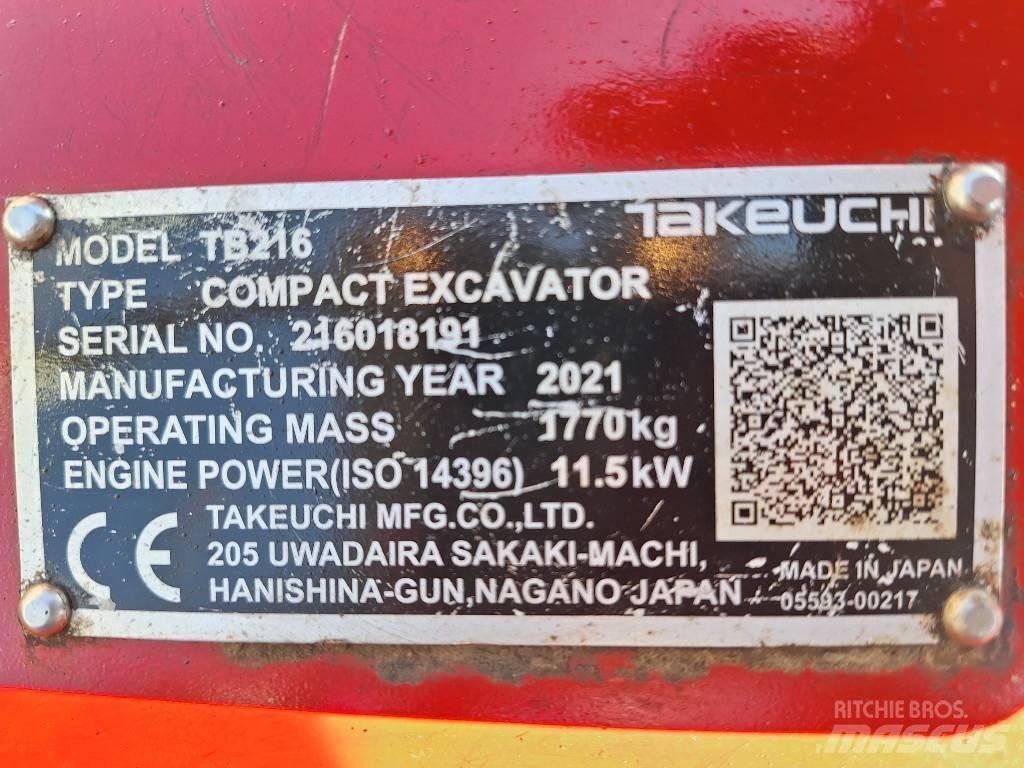 Takeuchi TB 216 Minigravemaskiner