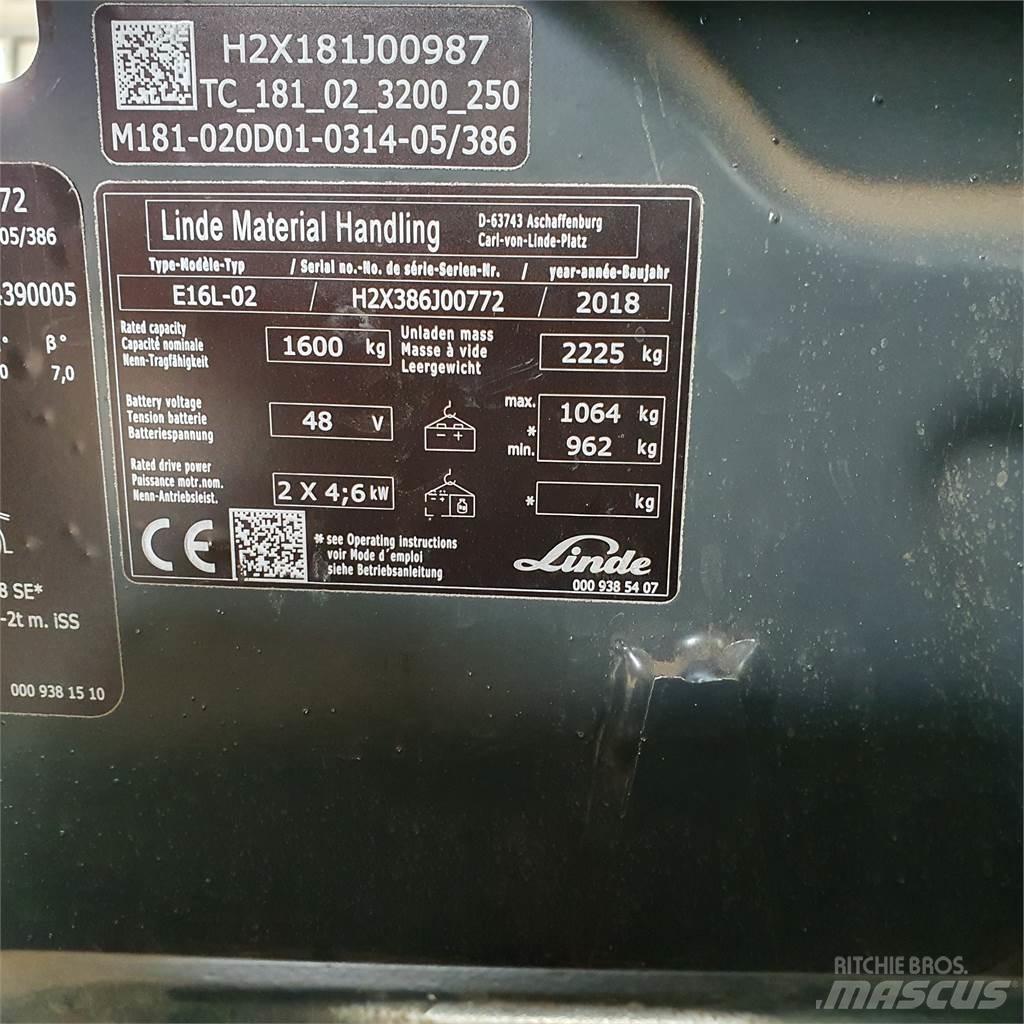 Linde E16L El gaffeltrucks