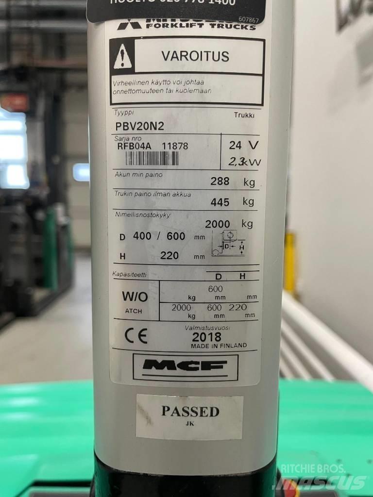 Mitsubishi PBV 20 N2 El-palleløftere med platform