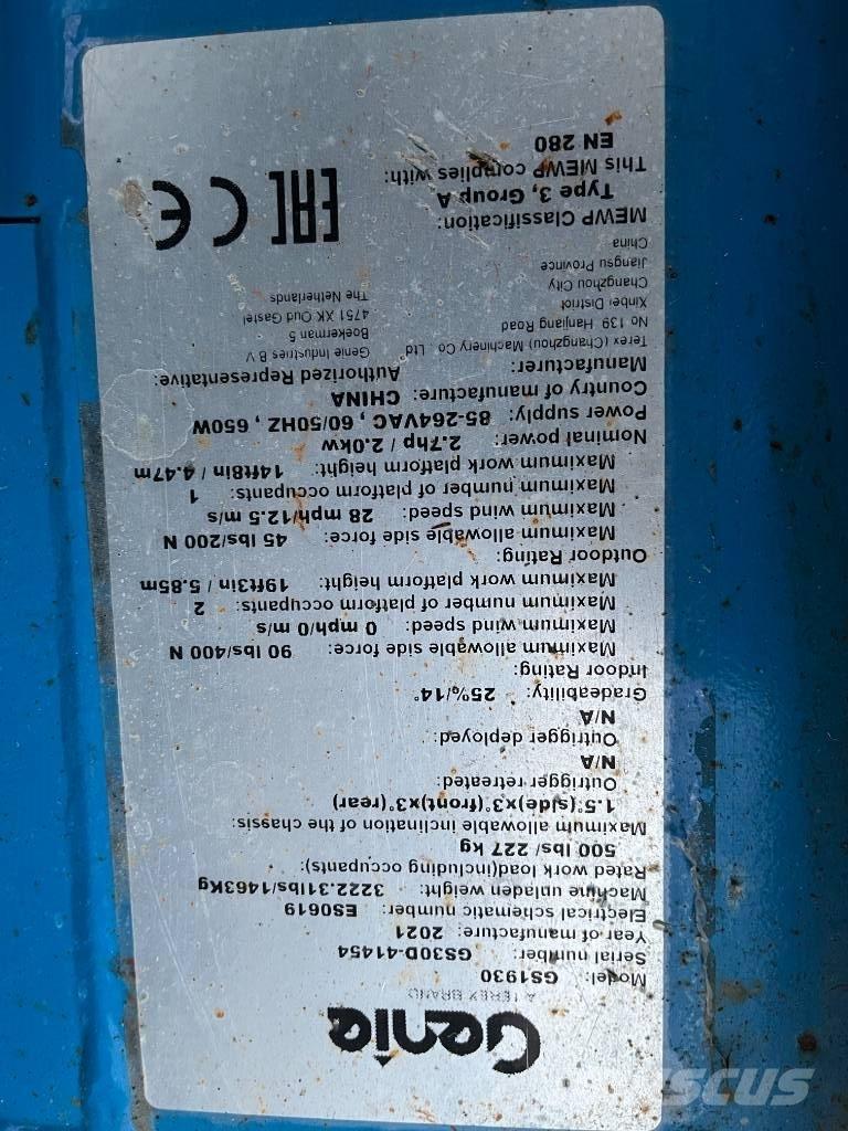 Genie GS 1930E-Drive Saxlifte