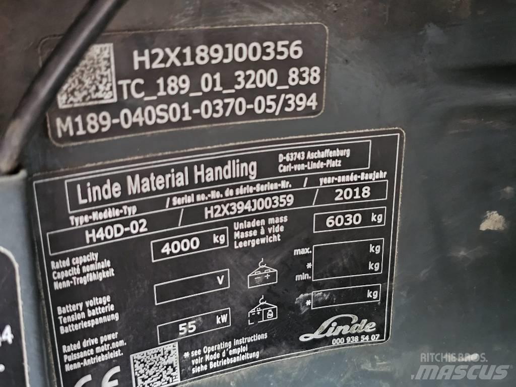 Linde H40D-02 Diesel gaffeltrucks