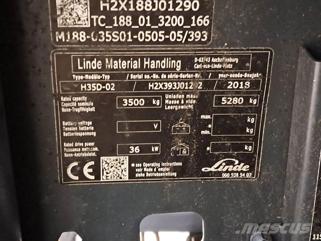 Linde H35D-02 Diesel gaffeltrucks
