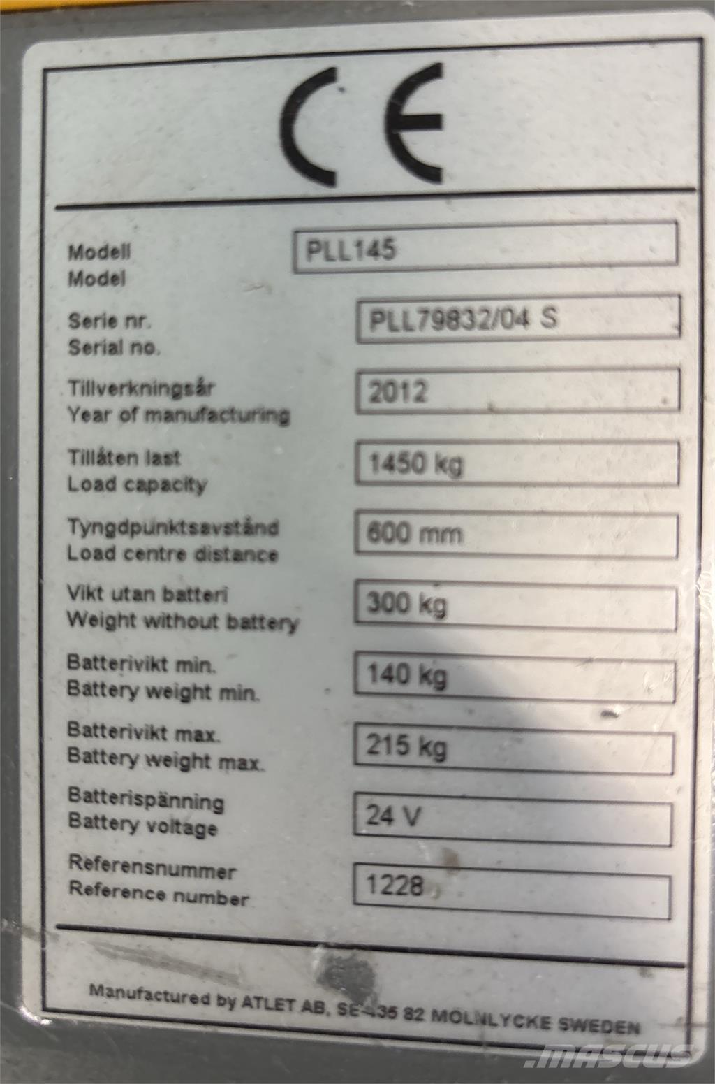 Atlet PLL145 Gaffelstabler med gående fører