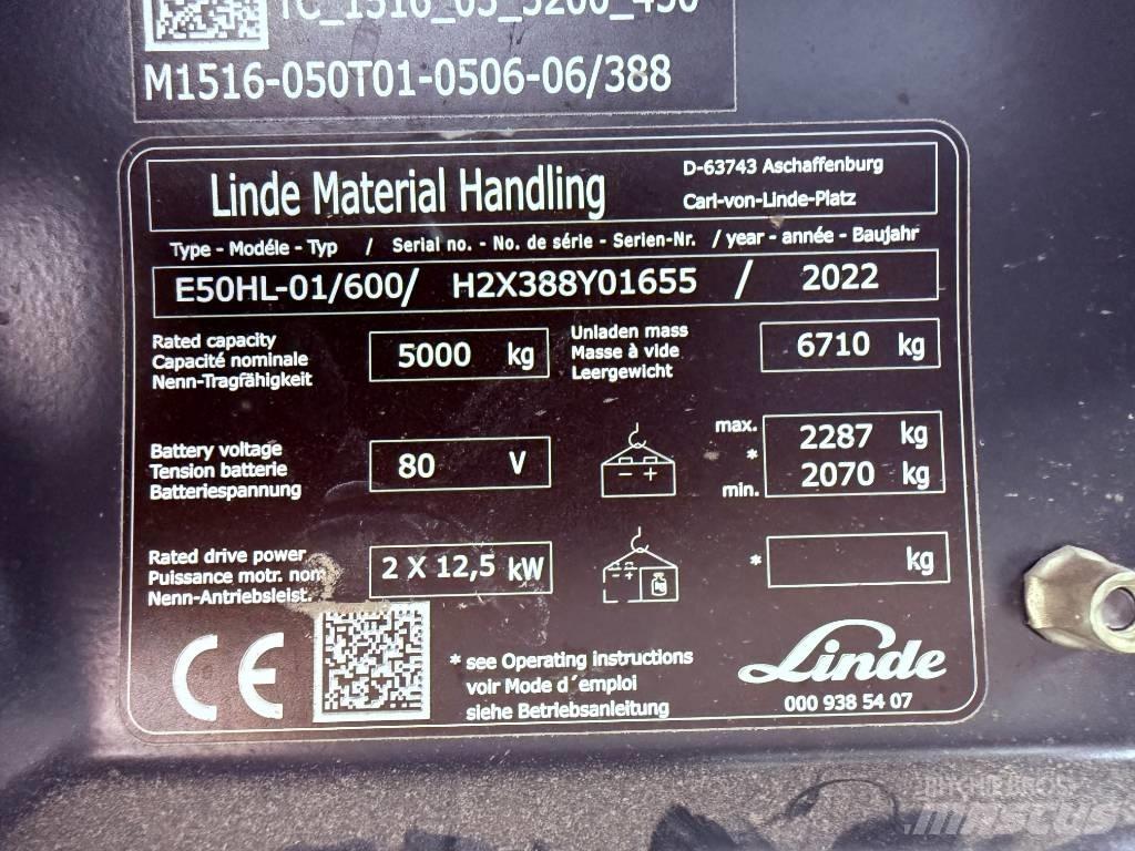 Linde E50/600HL/388 El gaffeltrucks