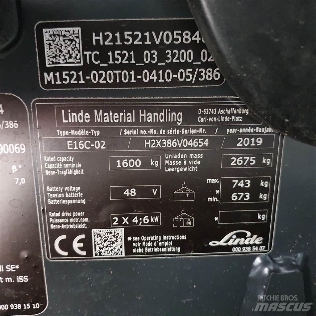 Linde E16C El gaffeltrucks