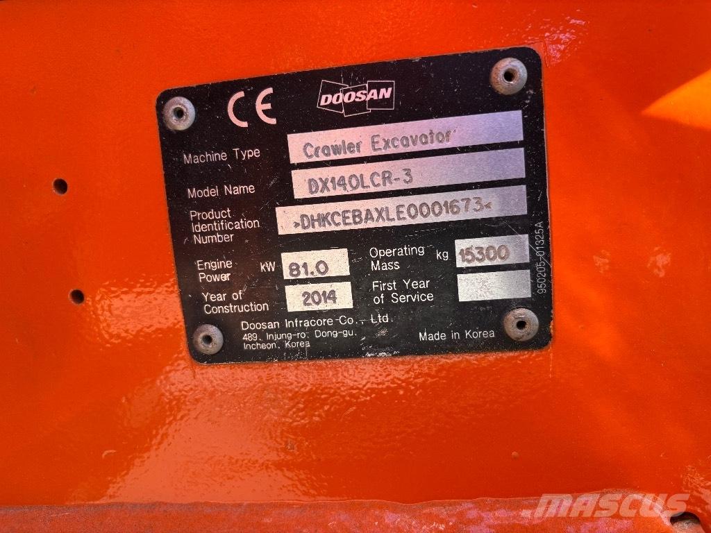 Doosan DX 140 LCR-3 Gravemaskiner på larvebånd