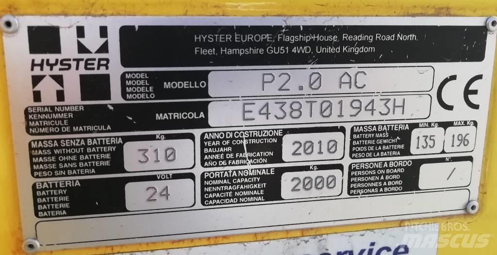 Hyster P2.0 El-palleløftere