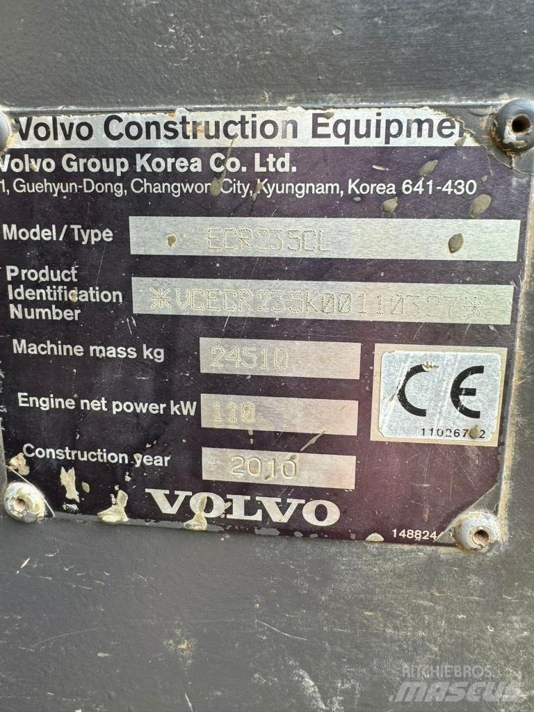 Volvo ECR 235 C L Gravemaskiner på larvebånd