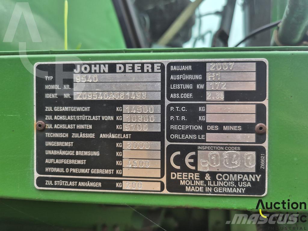 John Deere 9540 Mejetærskere