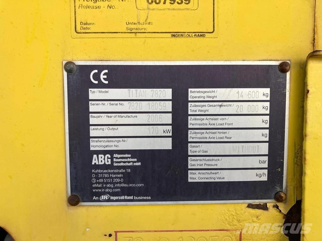 Volvo ABG 7820 Asfaltudlæggere