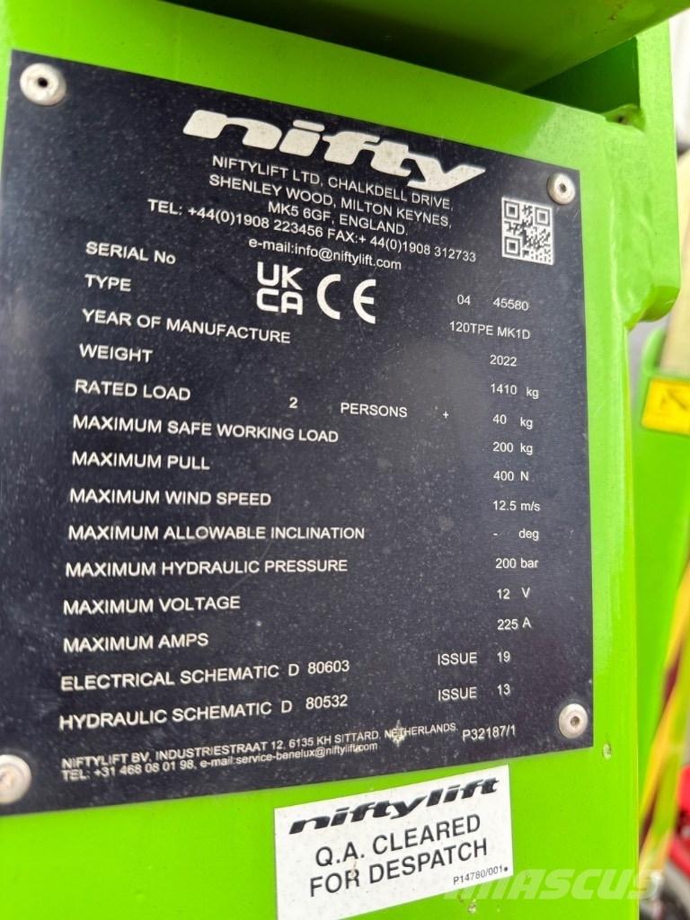 Niftylift 120TPE Trailermonterede lifte