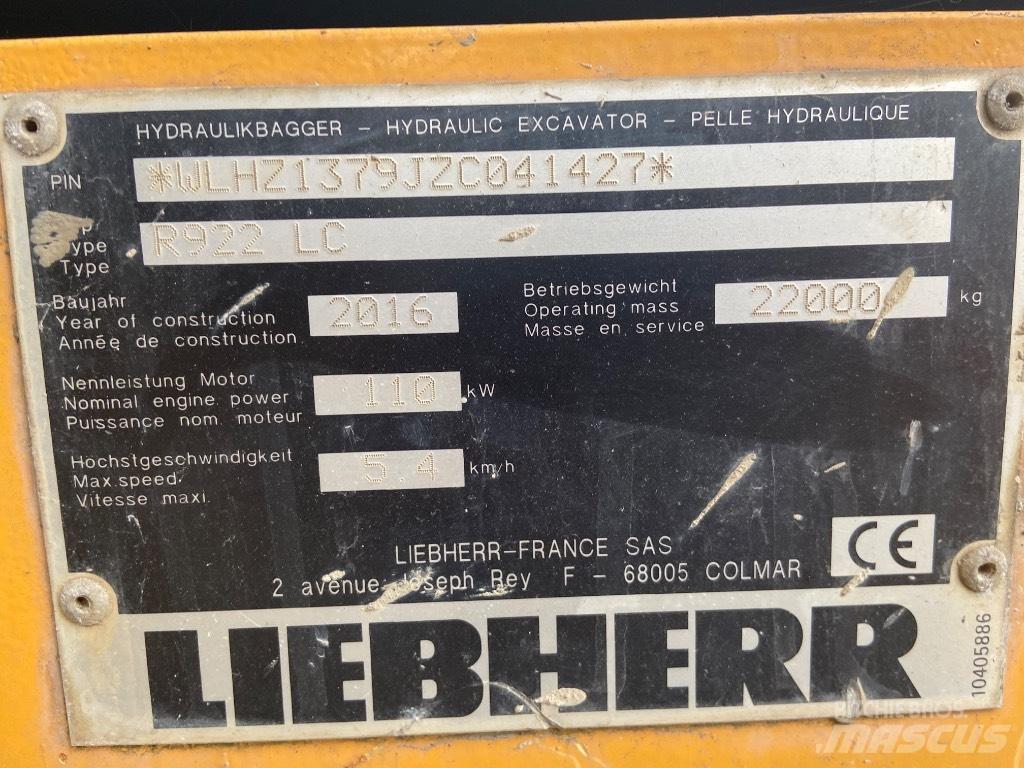 Liebherr R 922LC Gravemaskiner på larvebånd