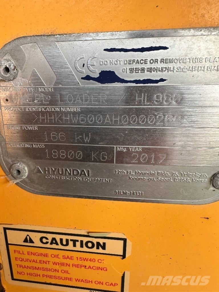 Hyundai HL 960 Læssemaskiner på hjul