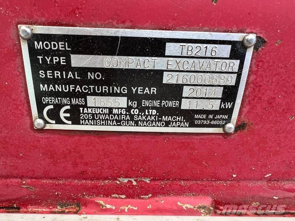 Takeuchi TB 216 Minigravemaskiner