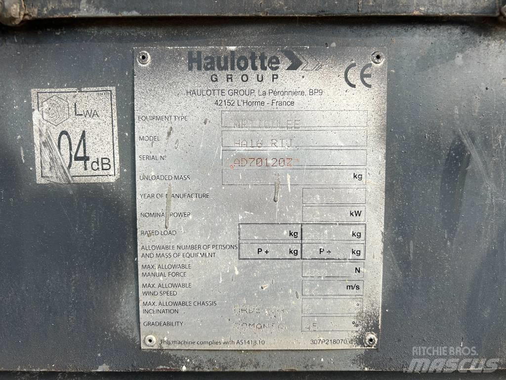Haulotte HA16RTJ Bomlifte med knækarm