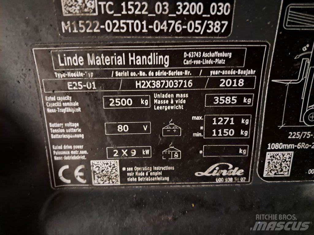 Linde E25-01 El gaffeltrucks