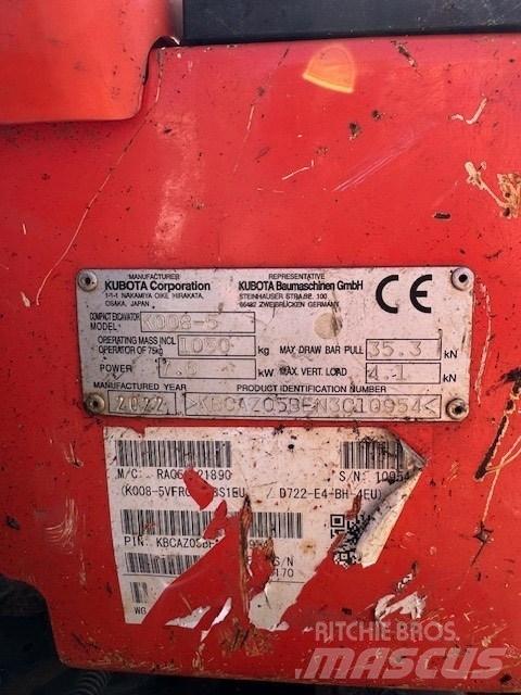 Kubota K 008-5 Minigravemaskiner