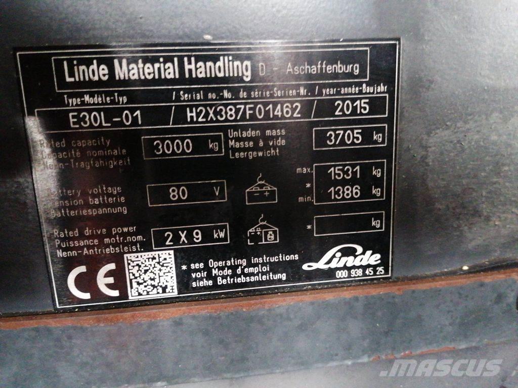 Linde E30L-01 El gaffeltrucks