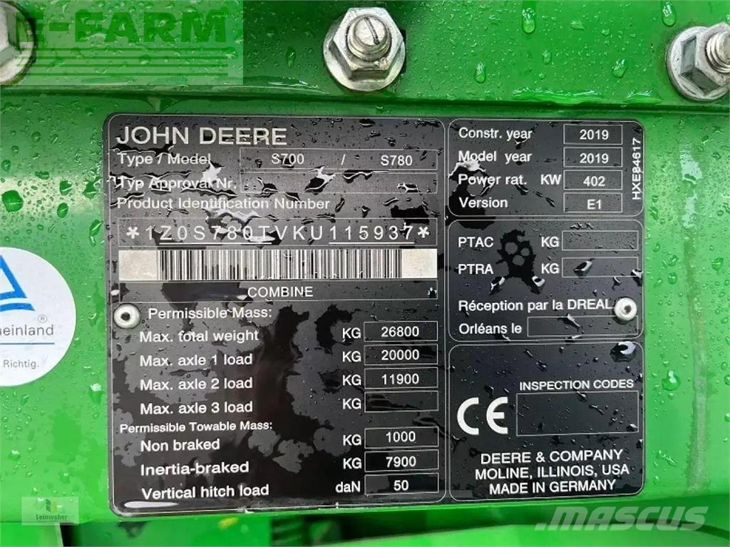 John Deere s 780i Mejetærskere