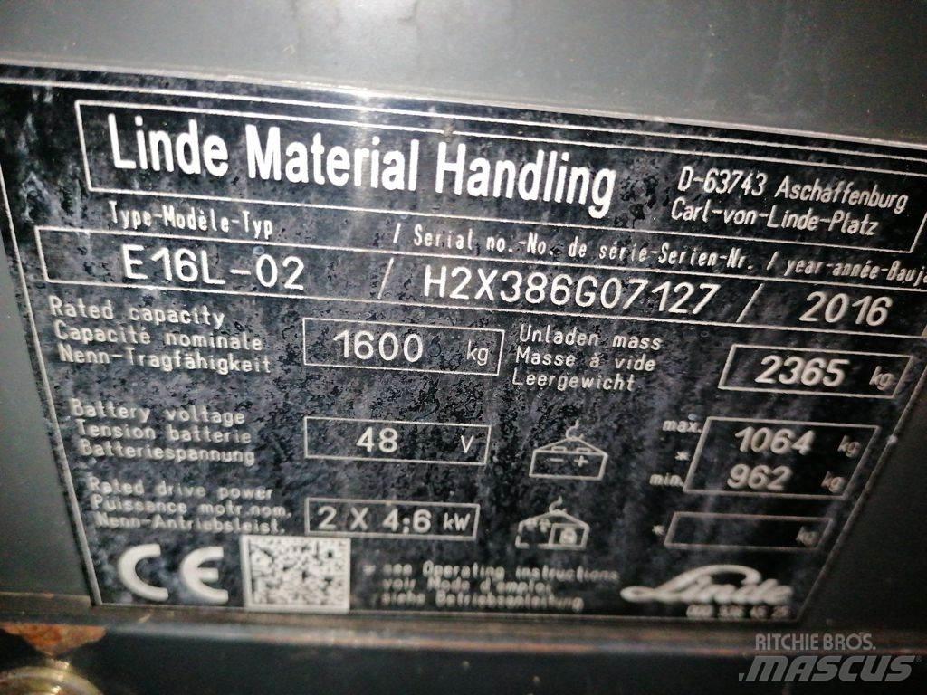 Linde E16L-02 El gaffeltrucks