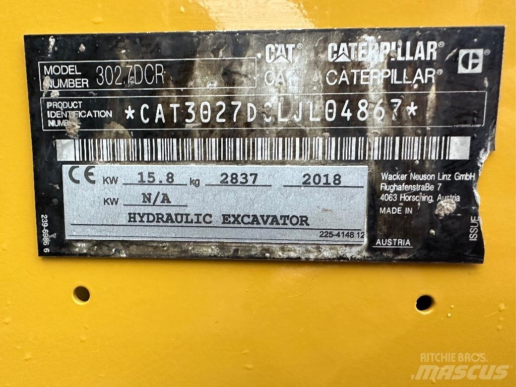CAT 302.7 D CR Minigravemaskiner