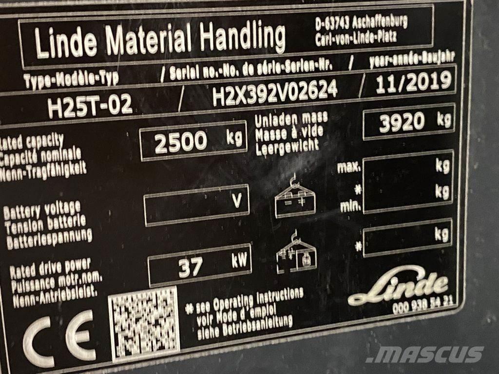 Linde H25T-02 LPG gaffeltrucks