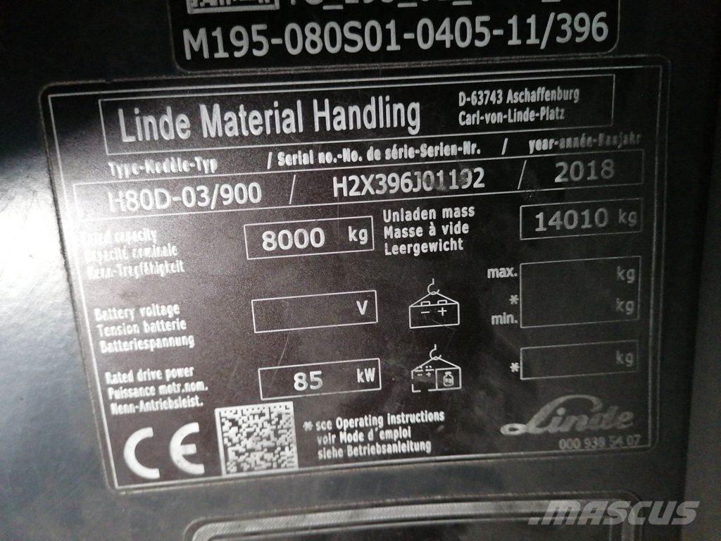 Linde H80D-03/900 Diesel gaffeltrucks