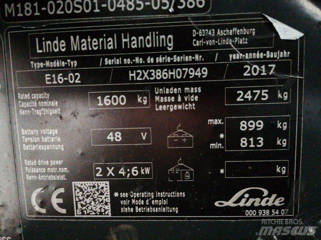 Linde E16-02 El gaffeltrucks