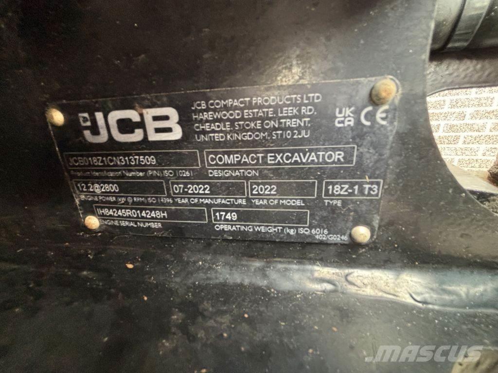JCB 18Z Minigravemaskiner