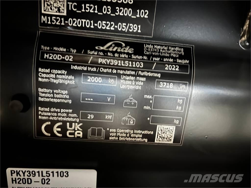 Linde H20D Diesel gaffeltrucks