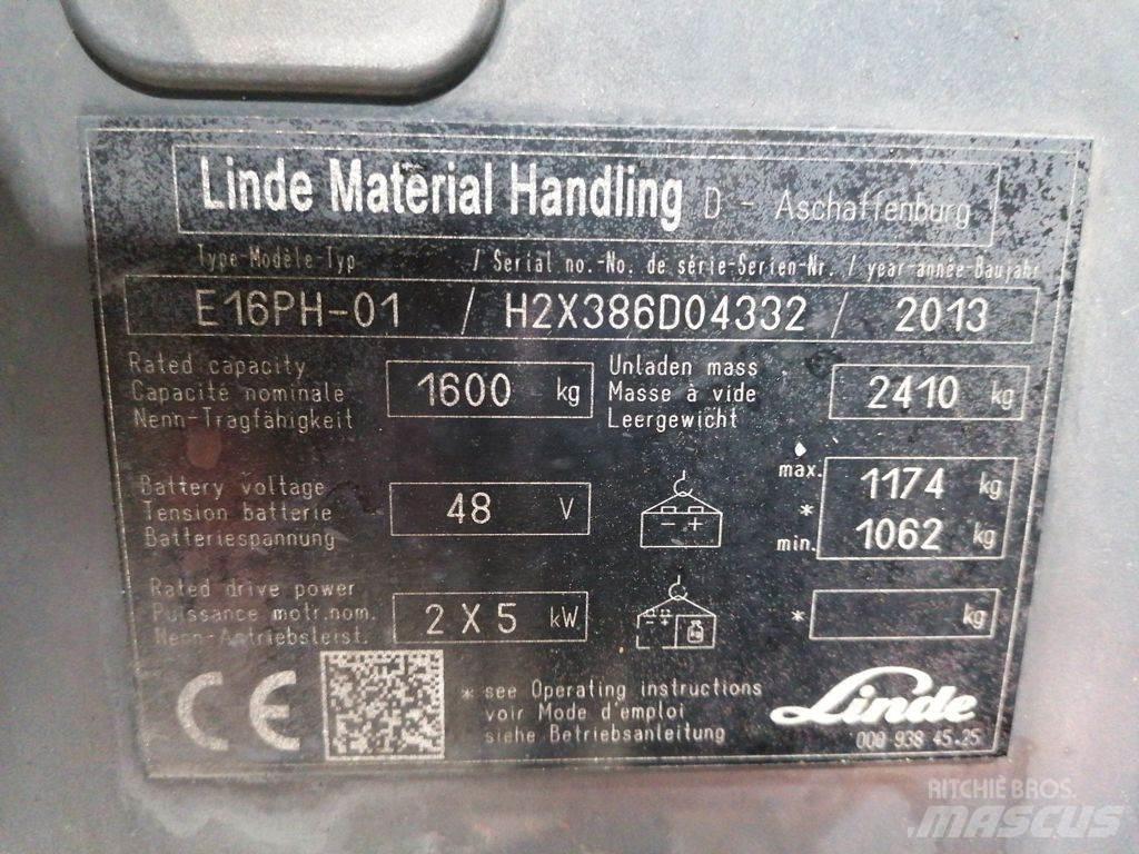 Linde E16PH-01 El gaffeltrucks
