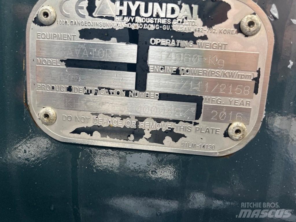 Hyundai HW140 Gravemaskiner på hjul