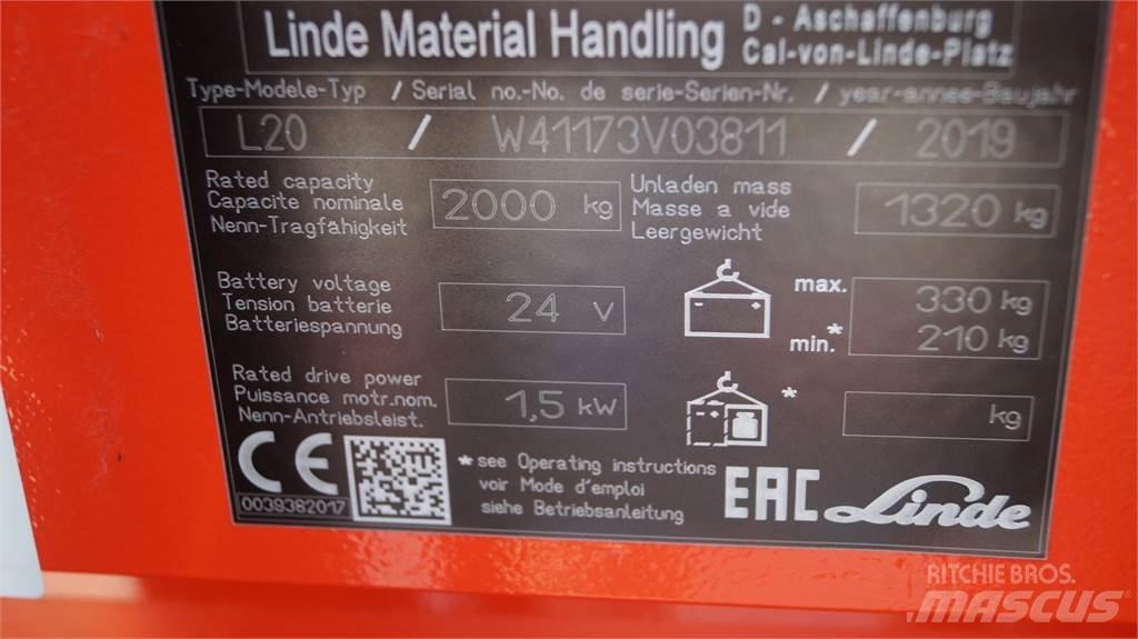 Linde L20i Gaffelstabler med gående fører