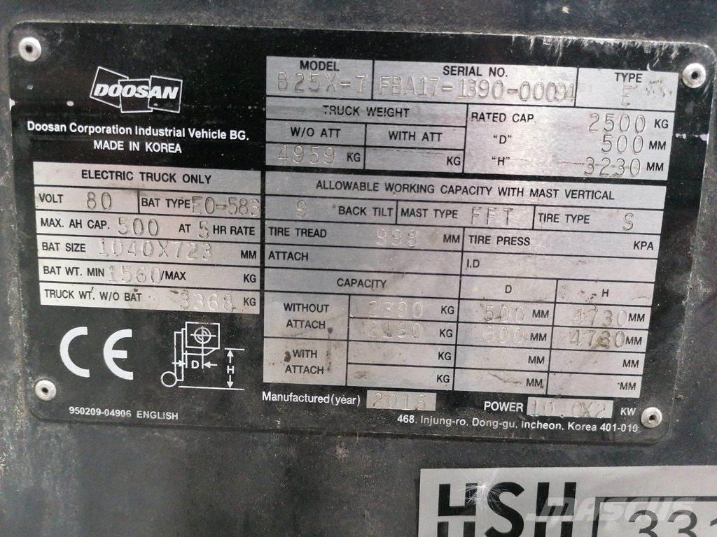 Doosan B25X-7 El gaffeltrucks