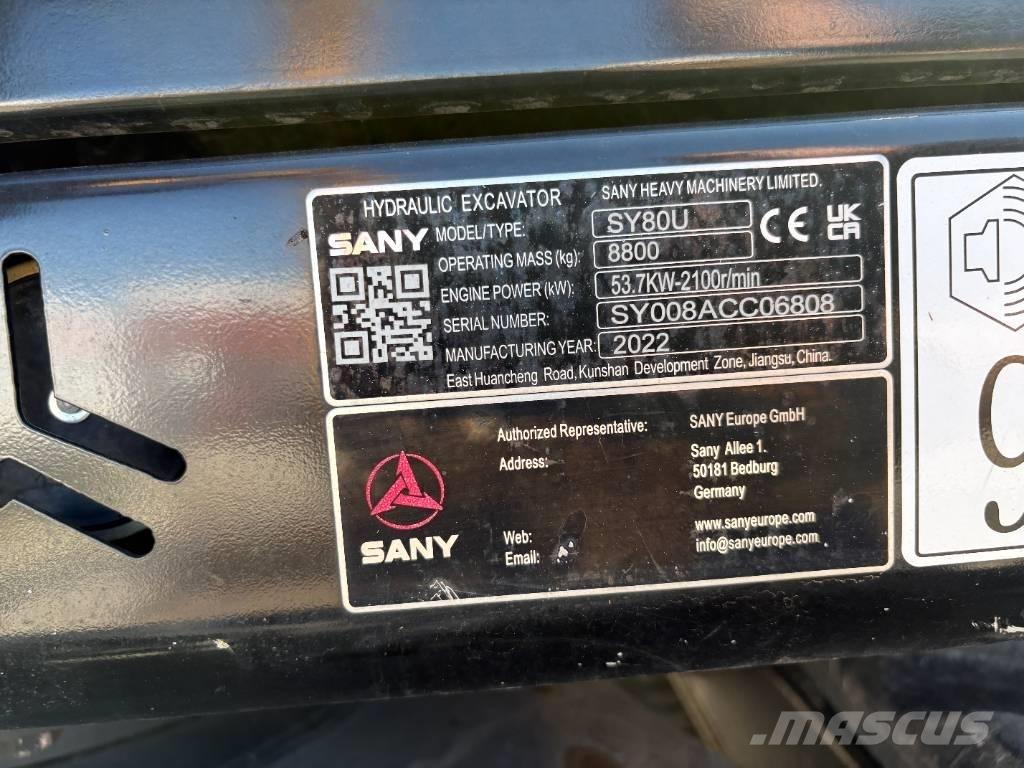 Sany SY 80 U Midi-gravemaskiner 7t - 12t