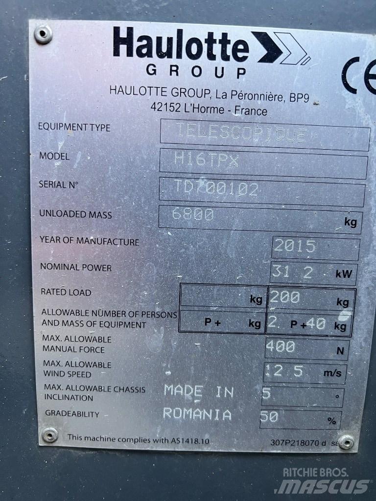 Haulotte H 16 TPX Bomlifte med knækarm