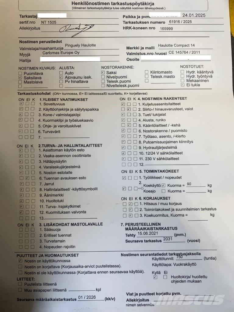 Haulotte Compact 14 Saxlifte