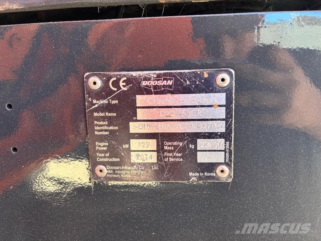 Doosan DX 235 LCR Gravemaskiner på larvebånd