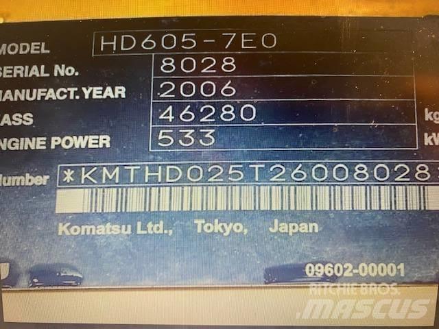 Komatsu HD 605-7 Knækstyrede dumpere