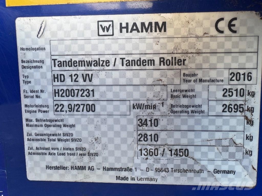 Hamm HD 12 VV Tvilling tromle