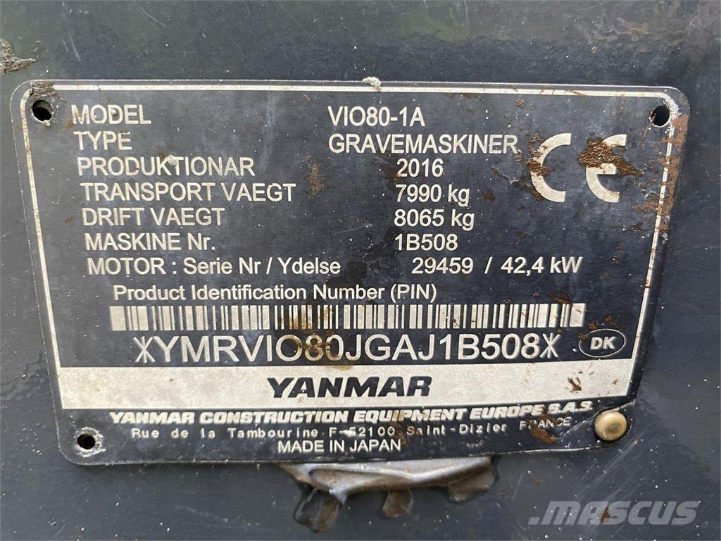 Yanmar VIO80-1A Gravemaskiner på hjul