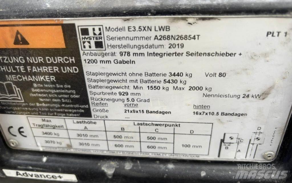 Hyster E 3.5 XN LWB El gaffeltrucks