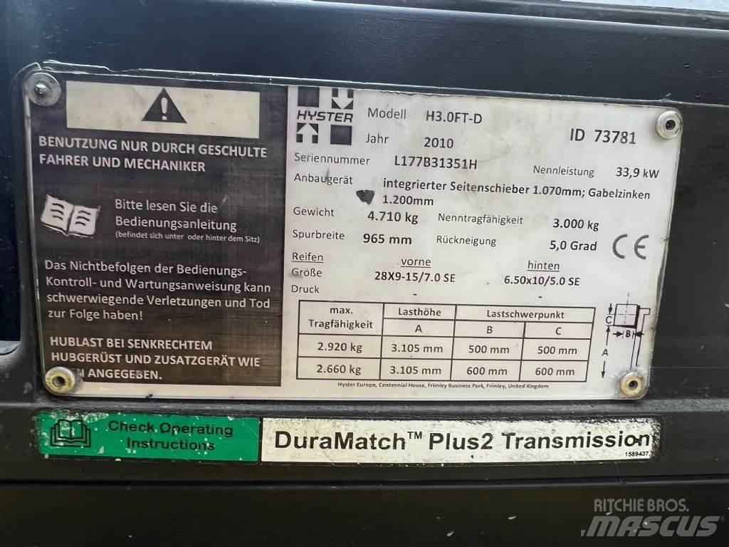 Hyster H 3.0 FT Diesel gaffeltrucks