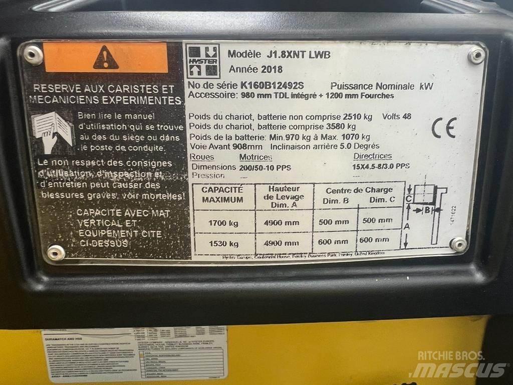 Hyster J 1.8 XNT El gaffeltrucks