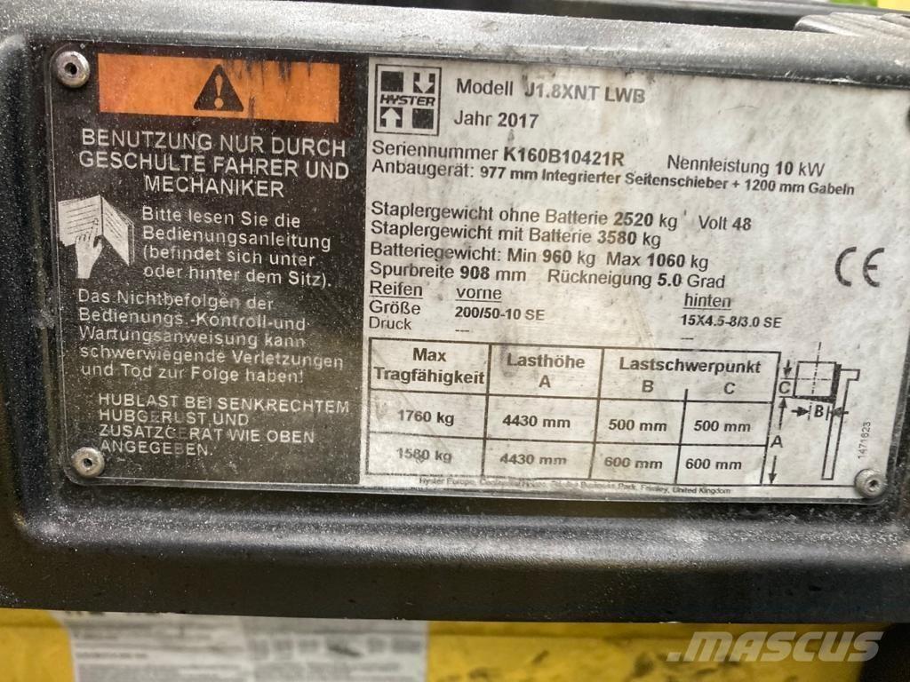 Hyster J 1.80 XNT El gaffeltrucks