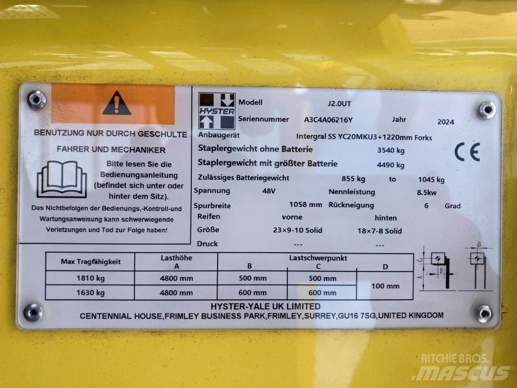 Hyster J 2.0 UT El gaffeltrucks